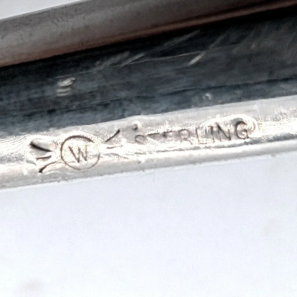 Vtg Web Silver Co Carving Fork Sterling Silver Handle Meat Server 10in Stainless